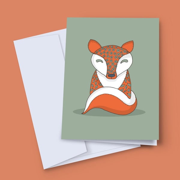 Fox Card, Fox Birthday Card, Thank You Card, Just Because Card, Friend Card