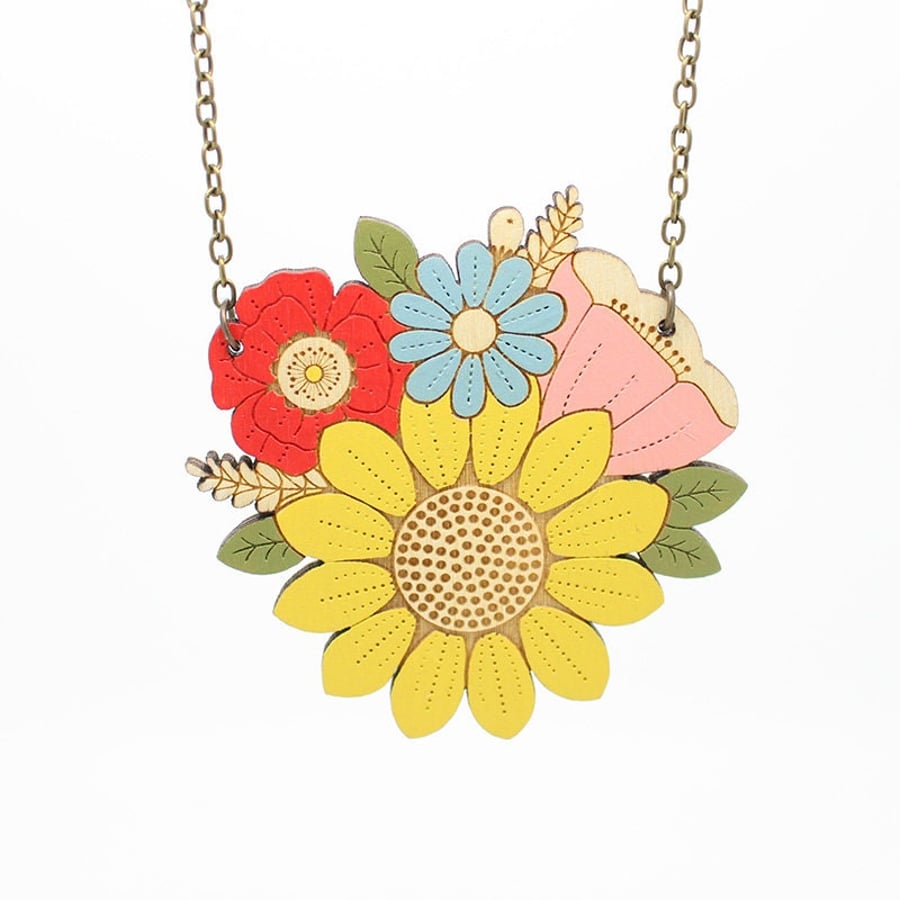 Sunflower Posy Necklace