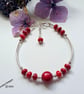 Designer Bamboo Poppy Red Coral Sterling Silver Bracelet  - Image 5