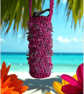 Hand Crochet Water Bottle Holder Crossbody Water Bottle Carrier Hot Pink Fashion