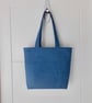 Tote bag and purse set denim and Japanese style print project bag long handles  - Image 3