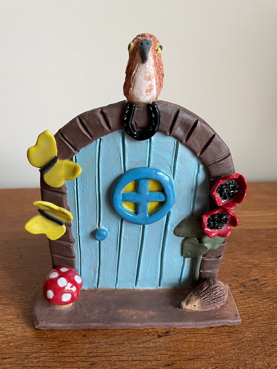 NEW!  Magical fairy door with poppies