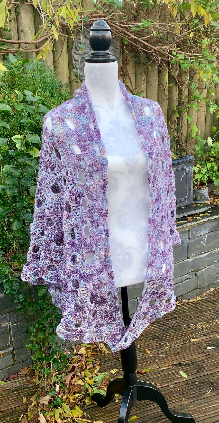 Handmade “virus” Design Crocheted Shawl 