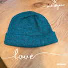 Musselburgh Hat in green black wool