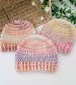 Cutie Pie Crochet Baby Hat - Peach, Custard & Pecan Pie - 0-6 Months