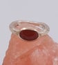 Textured Silver Ring with Faceted Garnet Slice : Size K - Image 10