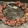 Braided bead copper bronze coloured bracelet