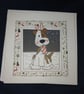 Quirky , illustrated, cute dogs with antlers handmade set of 5 christ cards  - Image 4