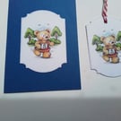 Birthday card and gift tag. Father's day. Jogging. Ref 429