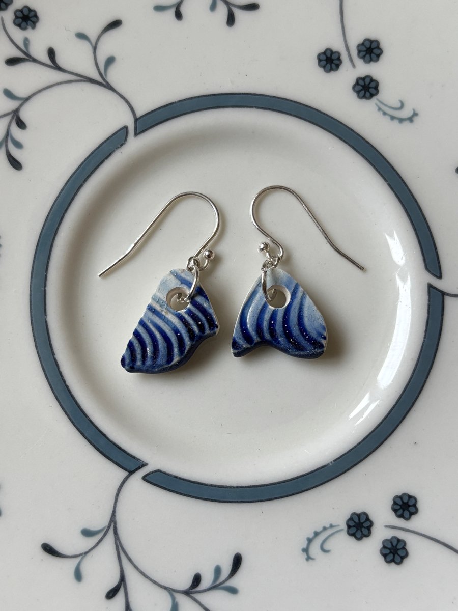 Handmade Ceramic Earrings One of a Kind Sterling Silver Eco Friendly Gifts