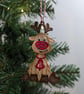 Embroidered Lace Reindeer Christmas Ornament: Hanging Decoration - Image 6