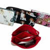 Makeup organiser bag with dogs, 3 section cosmetics pouch with french bulldogs, 
