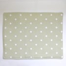 Placemat Green Polka Dots Sage Green and White Polka Dot Table Setting 16"x12"