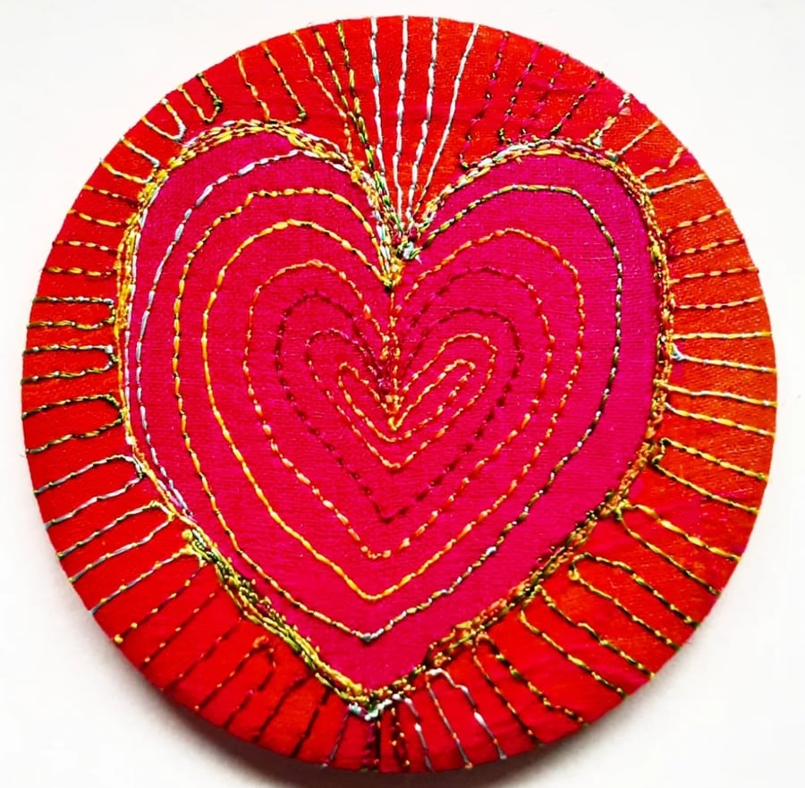 Heart Pocket Mirror 58mm Fabric Pocket Mirror Handbag Accessory