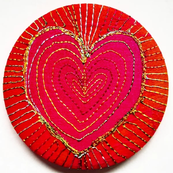 Heart Pocket Mirror 58mm Fabric Pocket Mirror Handbag Accessory