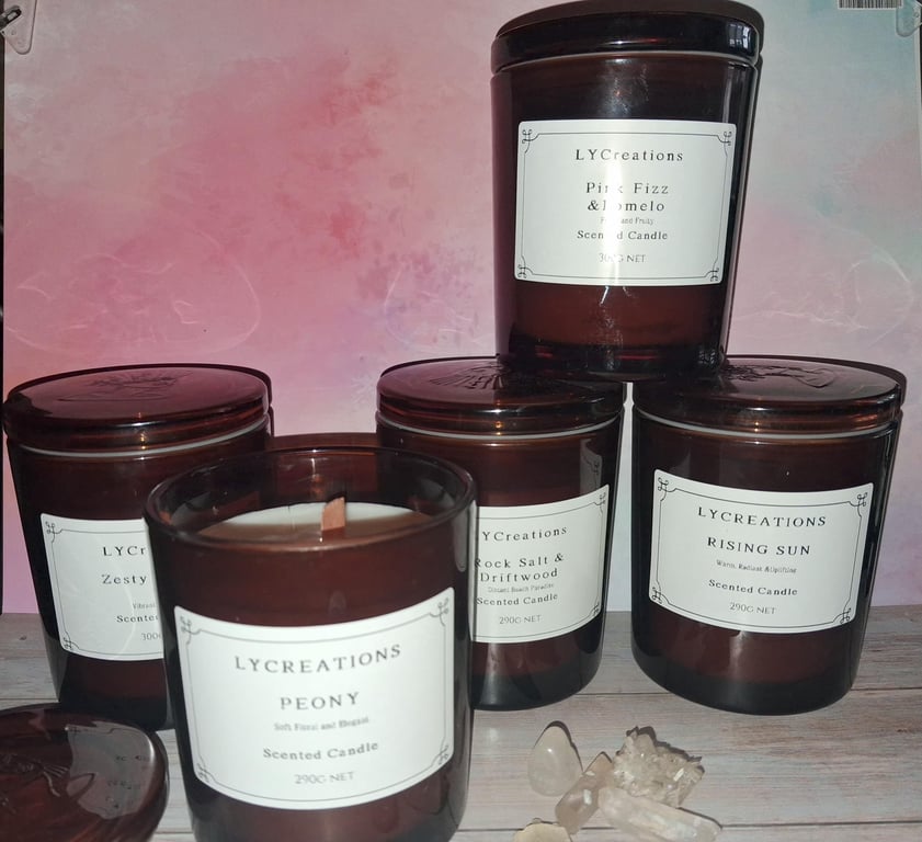 Scented Candle in Amber Jar 290g