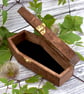 Dragons with egg coffin shaped box. Pyrography with colour. - Image 3