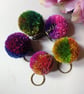 Wool Pompom Keyring, 5cm, Fluffy Pompom Plush Keychain, Stocking Filler. - Image 7