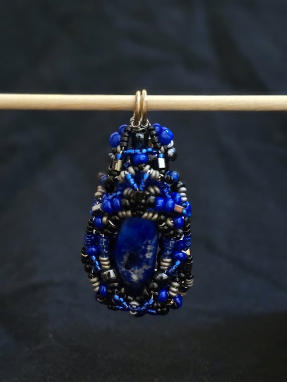Blue Lapis Lazuli Double Sided Pendant