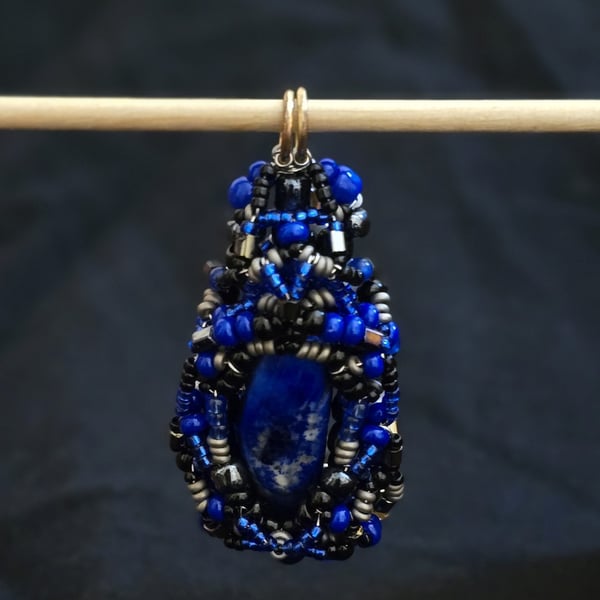 Blue Lapis Lazuli Double Sided Pendant