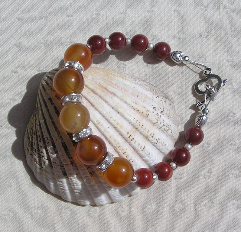 Orange Carnelian Gemstone Crystal Chakra Bracelet "Vigour"