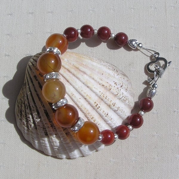 Orange Carnelian Gemstone Crystal Chakra Bracelet "Vigour"