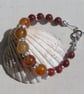 Orange Carnelian Gemstone Beaded Bracelet "Vigour"