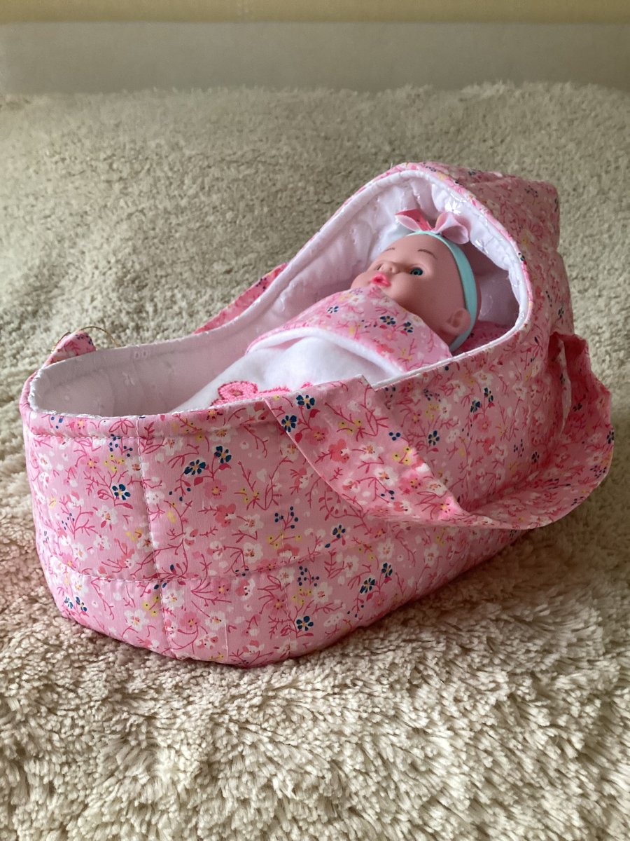 Small Doll's Carrycot with Free Doll