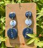 Light blue and Navy Blue Sparkly Drop Earrings