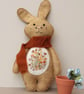 Rabbit, hand embroidered woodland bunny keepsake gift, Easter felt gift