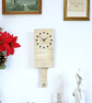 Wooden Pendulum Wall Clock in ripple sycamore with ebony & sycamore diamonds - Image 1