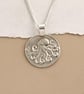 Octopus Engraved Sterling Silver Coin Necklace