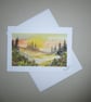 original art hand painted landscape watercolour greetings card ( ref FA2 K2 )