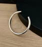 "Emerge" - Heavy Sterling Silver Torc Bangle - 53g - Made to any size - 6.5x5mm - Image 5