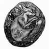 Fox Print Titled Safe In The Earth, A4 Art Print, Fox Wall Art, Fox Drawing