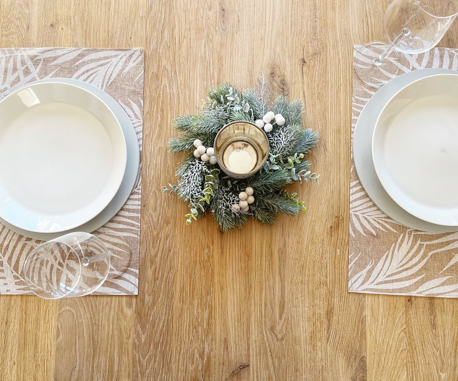 Christmas candle holder, Christmas mini wreath, Christmas candle wreath, wreath 