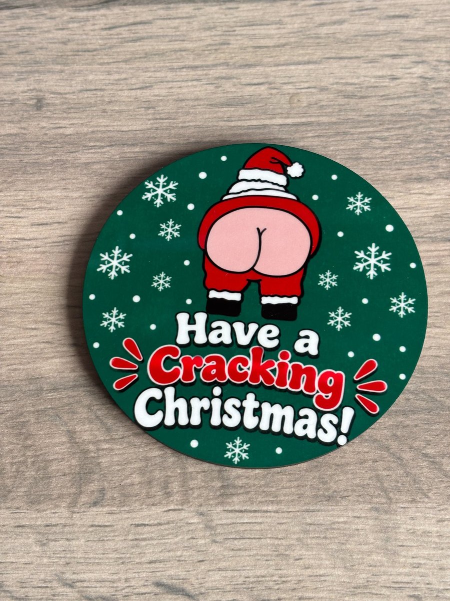 Christmas Coaster 'Have a Cracking Christmas' adult humour, funny gift