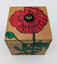 Poppies and bees pyrography wooden box, jewellery, trinket, keepsake box for her