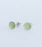 Pale green enamelled silver earrings - Image 1