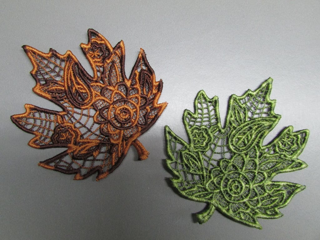 Embroidered Maple Leaf Lace Applique