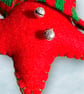 Christmas star hanging decorations baubles in woolly hats, scarves, jingle bells - Image 8