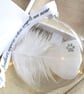 Pet Memorial Round Feather Bauble, Paw Print Round Glass Christmas Ornament, Pet - Image 7