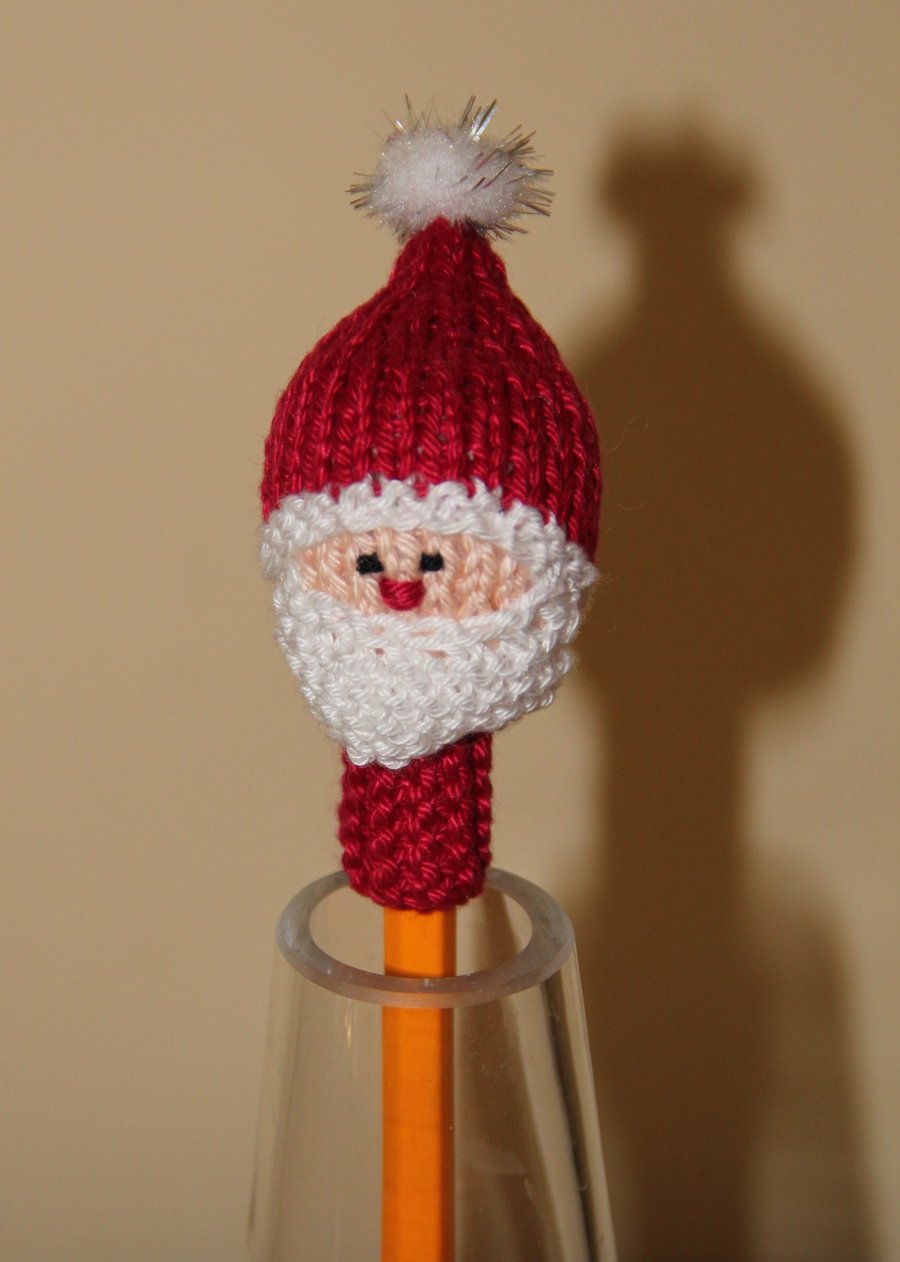 Christmas Pencil Topper and Pencil - Father Christmas