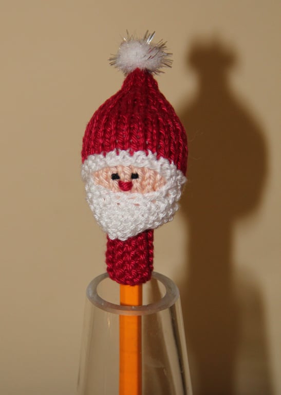 Christmas Pencil Topper and Pencil - Father Christmas