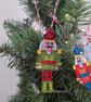 Machine Embroidery Nutcracker Ornament: Colorful Tree Decoration - Image 2