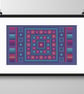 005 Afghan crochet granny squares blanket-rug in a cross stitch sampler  - Image 2