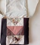 Patchwork shoulder bag in brown, cream and terracotta. Handsewn patchwork  - Image 5