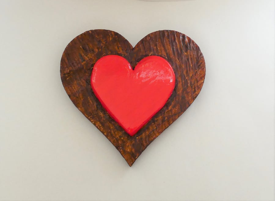 Handcarved Heart on a Tree Trunk Effect Gift