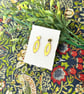 Gold Mirror Acrylic Open Marquise Cut Out Earrings - Image 4