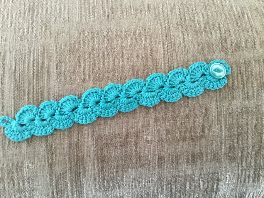 Crochet Bracelet in Turquoise